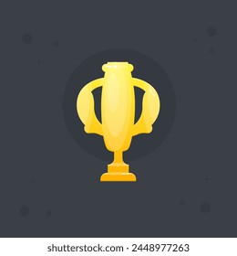 Winner Cup Award Game UI Icon Cute Cartoon Golden Vector Isolated Design