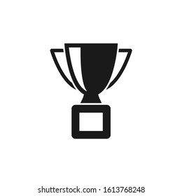 Winner Cup Black Isolated Vector Icon. Trophy Award Simple Symbol.