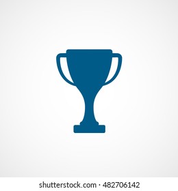 Winner Cup Blue Flat Icon On White Background