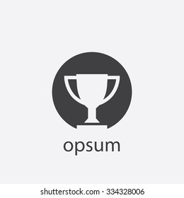 winner cup cut identity template icon design element