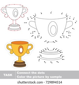 Winner Cup. Dot to dot educational game for kids.