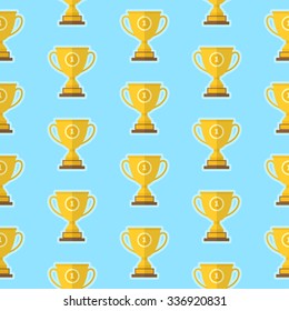 Winner cup flat design pattern