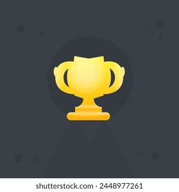 Winner Cup Game UI Icon Cartoon Golden Vector Isolated Design
