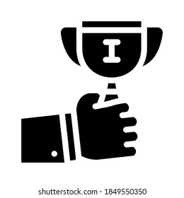 vector de icono de glifo de copa ganadora. signo de la copa ganadora. símbolo de contorno aislado ilustración negra