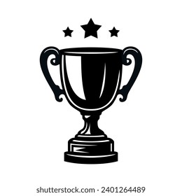 Winner cup icon. Champion trophy symbol, sport award sign. Winner prize, champions celebration winning concept isolated on white background. Reward victory vector illustration