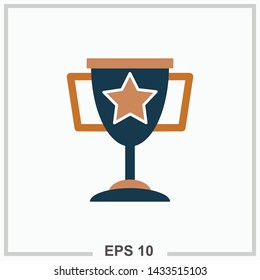 Winner cup icon colored isolated vector illustration