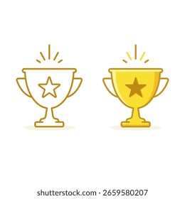 Icono de copa ganadora conjunto de colores. Vector de premio aislado.