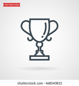 Winner cup icon isolated on white background. Champions award. Vector line symbol.