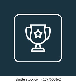 Winner cup icon line symbol. Premium quality isolated championship element in trendy style.