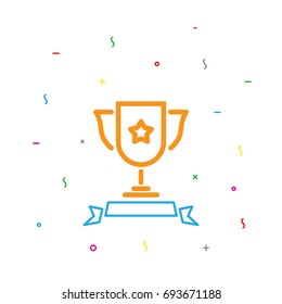 winner cup icon, linear sign vector illustration of Eps10