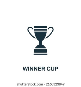 Winner Cup icon. Monochrome simple Success icon for templates, web design and infographics