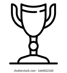 Winner cup icon. Outline winner cup vector icon for web design isolated on white background