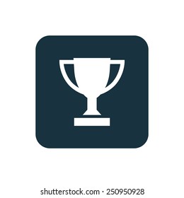 winner cup icon Rounded squares button, on white background
