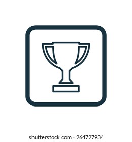 winner cup icon Rounded squares button, on white background 