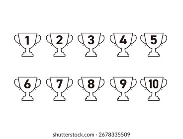 It is winner cup icon set.