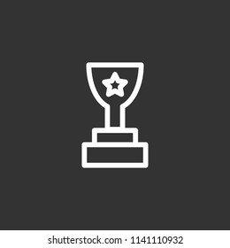 Winner cup icon simple flat style outline vector illustration.