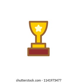 Winner cup icon simple flat style outline vector illustration.