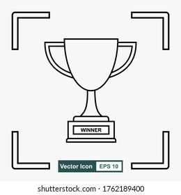 Icono de copa ganadora. Ilustración vectorial. Estilo de línea.