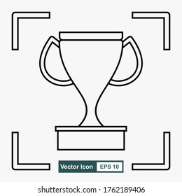 Icono de copa ganadora. Ilustración vectorial. Estilo de línea.