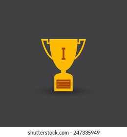 Winner cup icon, vector illustration, flat design