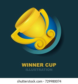Winner cup illustration.
Cartoon style design template.