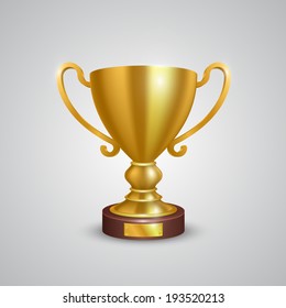 Winner cup leader sing, object on a white background, Vector illustration