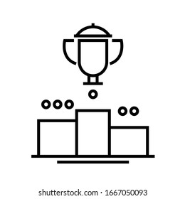 Sieger-Cup-Linie Symbol, Concept-Zeichen, Umriss-Vektorillustration-Illustration, Linearsymbol.