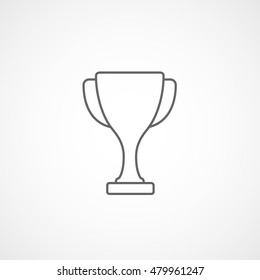 Winner Cup Line Icon On White Background