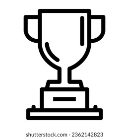 Winner cup line icon, sports and competition concept, Trophy sign on white background, Champion cup icon in outline style for mobile concept and web design. Vector graphics