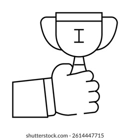 winner cup line icon vector. winner cup sign. isolated contour symbol black illustration