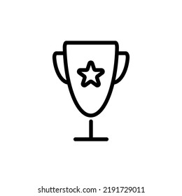 Winner Cup line symbol, vector editable stroke icon for user interface.