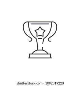 Winner cup linear icon concept. Winner cup line vector sign, symbol, illustration.