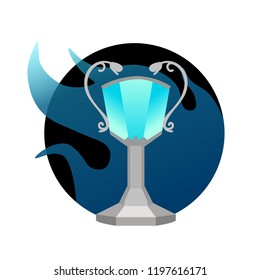 Winner cup. Magic fire.