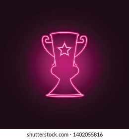 winner cup neon icon. Elements of Medals set. Simple icon for websites, web design, mobile app, info graphics