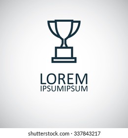 winner cup outline, thin, flat, digital icon for web and mobile
