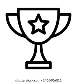 Icono de Vector de contorno de copa ganadora. Trazo editable.