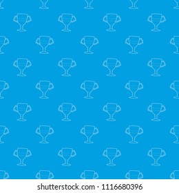 Winner cup pattern vector seamless blue repeat for any use