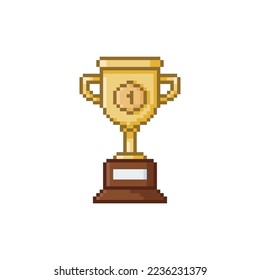 Winner cup, pixel art object