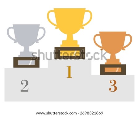 It is winner cup and podium illustration.