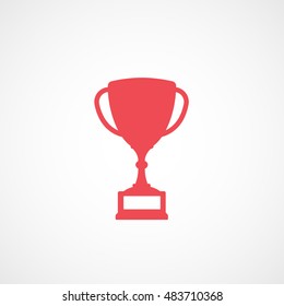 Winner Cup Red Flat Icon On White Background