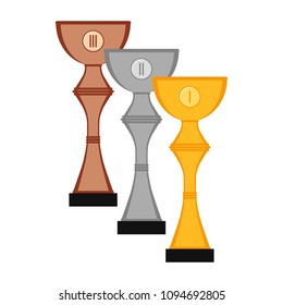Winner Cup set, isolated on white background, vector illustration