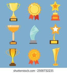 Winner cup set vector design