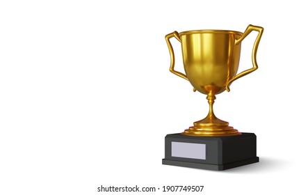 Winner cup with shadow isolated on white background. Vector illustration
