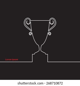 Winner cup silhouette, vector illustration