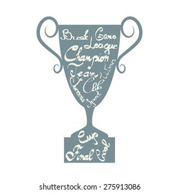 Winner cup silhouette, vector illustration