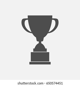 Winner cup simple icon. Monochrome illustration.