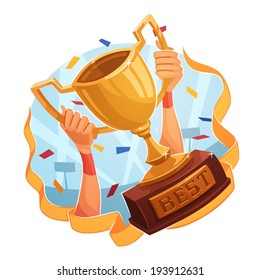 Winner cup. Sporting Achievement. Vector image