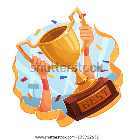 Winner cup. Sporting Achievement. Vector image