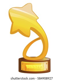 the winner of the cup star, 
cartoon vector illustration