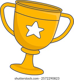 Winner Cup Sticker Vector Illustration